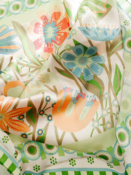 Bouquet Dreams Bandana Scarf in Green