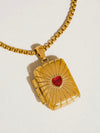 Lavande Heart Locket Necklace