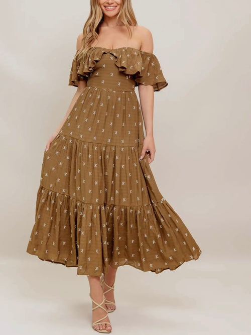 Give It A Whirl Dress in Natural