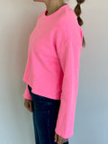 Crew Neck Wide Sleeve Sweatshirt in Neo Pink