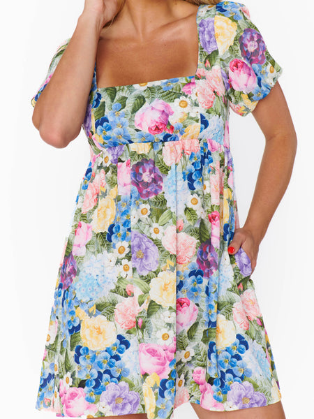 Smitten Babydoll Dress in Flower Shop