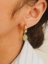 Whitnee Dainty Stone Dangle Earrings in Green