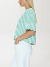 Mae Tee in Vert Stripe