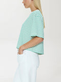 Mae Tee in Vert Stripe