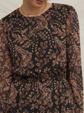Paisley & Printed Dress in Black