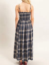 Plaid & Glad Maxi Dress in Navy