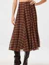 Fiori Skirt in Brown Plaid