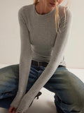 So Soft Seamless Long Sleeve in Heather Grey