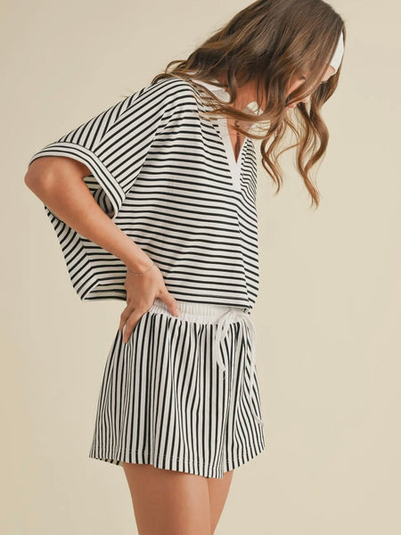 Step Into Stripes Set in White