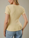 Butter Me Up Peplum Top in Yellow