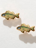 Bass Enamel Stud Earrings