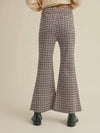 Never Sad in Plaid Flare Pants in Red Combo