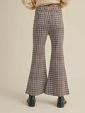 Never Sad in Plaid Flare Pants in Red Combo