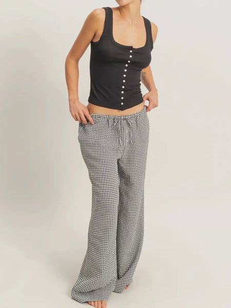 Bring The Gingham Pant in Black