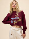 Elton John Yellow Brick Road Cut Off Sweatshirt in Dark Cherry