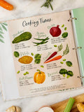 Gingham Recipe Binder in Beige