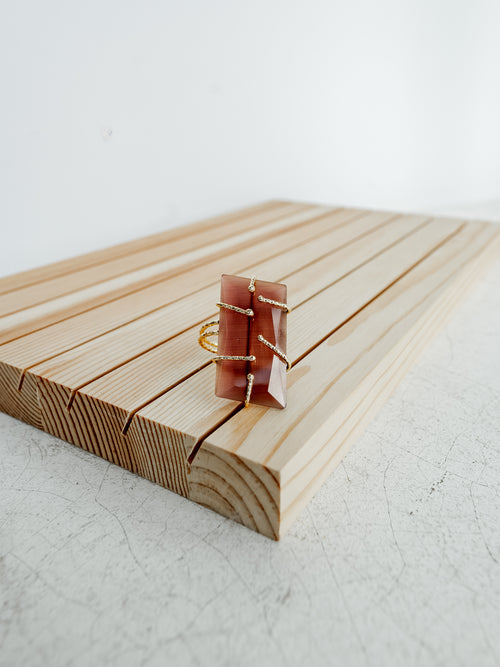 The Rita Luxe Stone Ring in Mocha