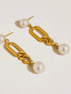 Lyrisme Pearl Drop Chain Earrings