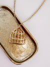 Repurposed Birdcage Necklace in Gold