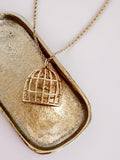 Repurposed Birdcage Necklace in Gold