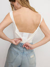 Scuba Corset Bodysuit in Cloud White