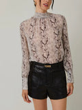 Slinking Along Blouse in Grey Snake