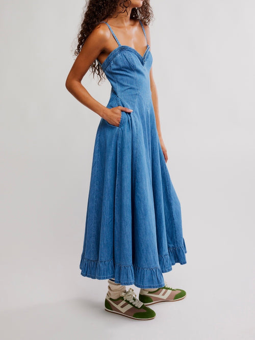 Another Season Midi Dress in Boardwalk Blue