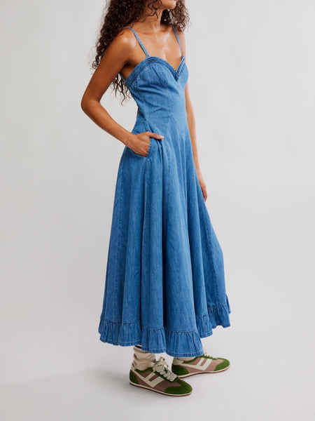 Another Season Midi Dress in Boardwalk Blue