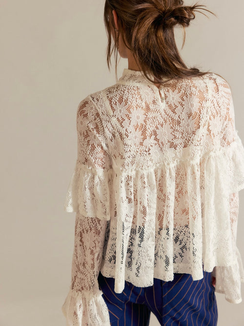 Lilabeth Lace Top in Clean Ivory