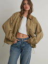 Call Me Cord Barn Jacket in Khaki