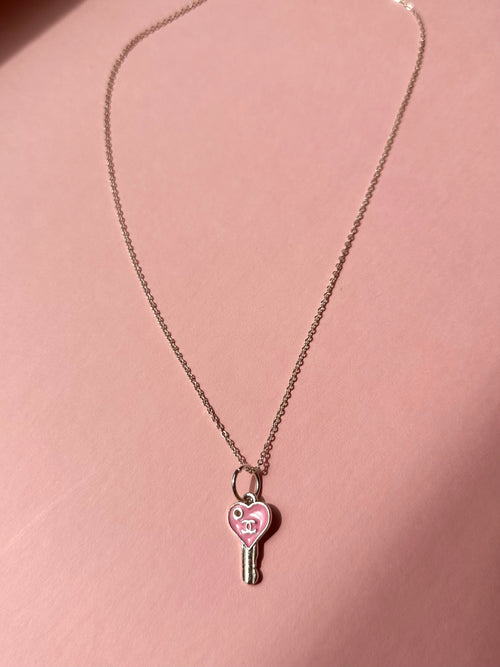 Very Vintage 77 Key Necklace in Pink