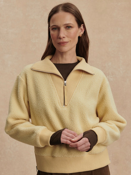 Jaylin Half Zip Fleece in Reed Yellow