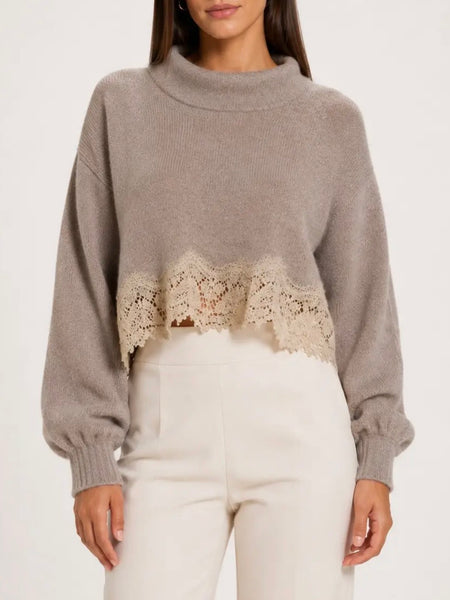 Piper Mock Neck Pullover in Dusty Blue