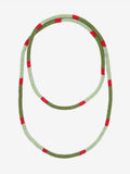 Allie Seed Bead Long Necklace in Olive