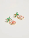 Bow Tile Earrings in Tomato