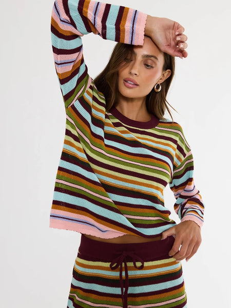Beach Sweater in Paradise Stripe