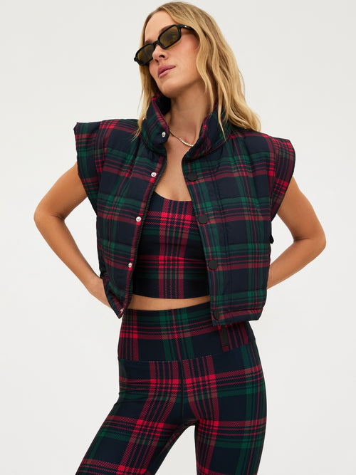 Canyon Puffer Vest in Ribbon Plaid