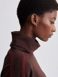 Ariana High Neck Midlayer in Red Chocolate Marl