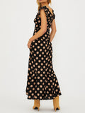 Elodie Dress in Midnight Polka Dot