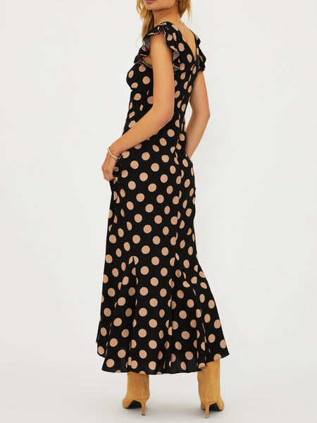 Elodie Dress in Midnight Polka Dot