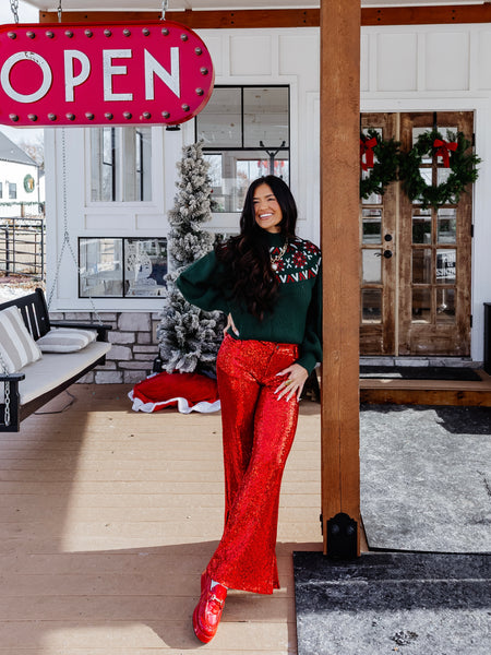 Christmas in Aspen Sweater in Green