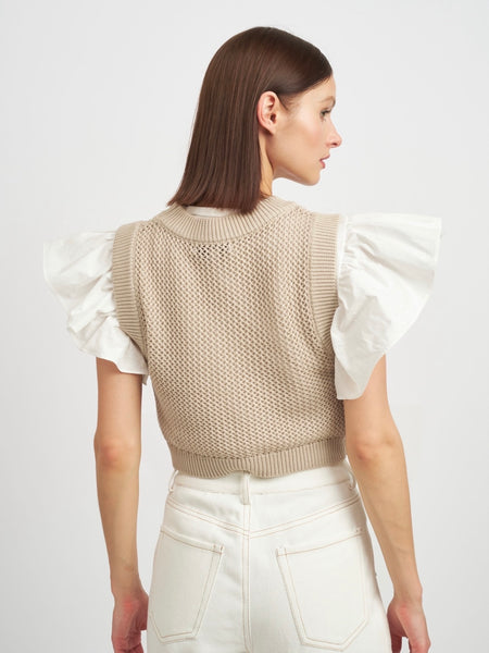 Freya Sweater Top in Light Taupe