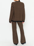 Inez Cardigan in Coffee Stripe Knit