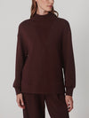 Novi Longline Mock Neck Sweat in Deep Mahogany