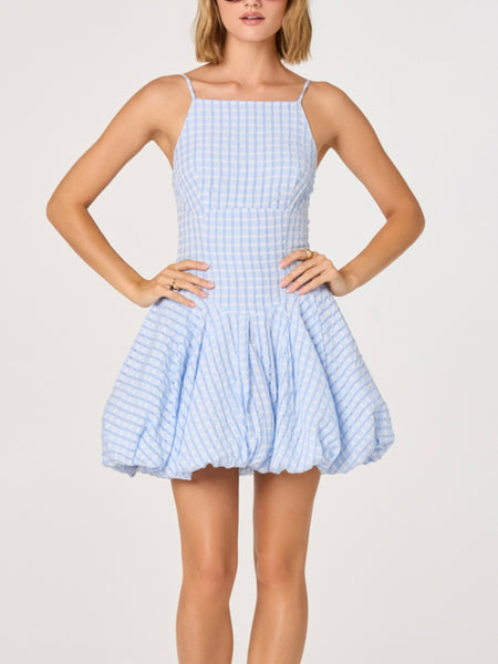 Tionna Dress in Blue Plaid