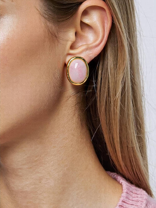 Dahlia Vintage Stone Earring in Rose