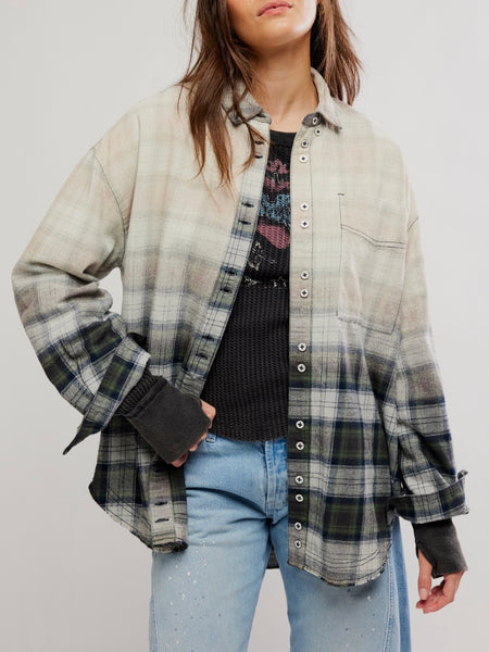 Lexi Plaid Shirt in Forest Green Combo