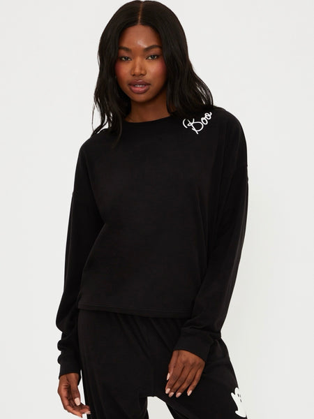 Devyn Oversized Sweatshirt in Boo Black