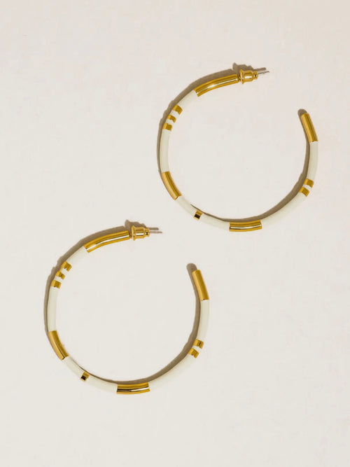 Dallin Large Enamel C Hoop in White
