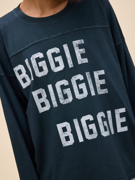 Biggie Biggie Biggie Varsity Long Sleeve in Vintage Black